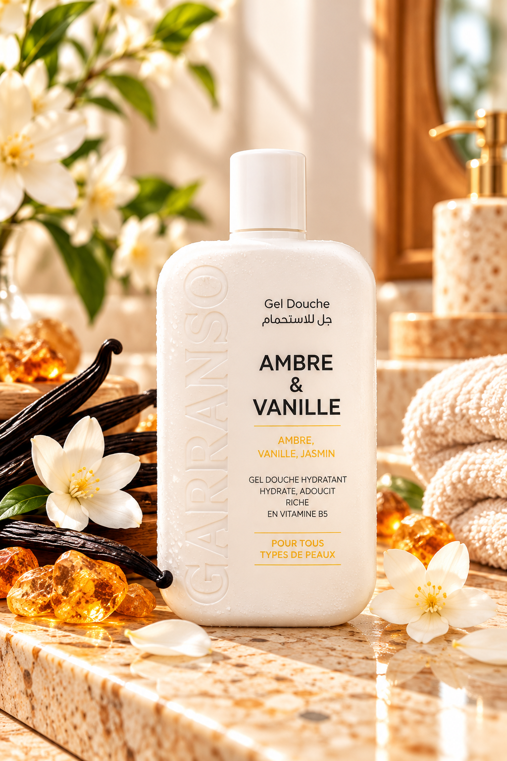 Garranso mino gel douche ambre et vanille 