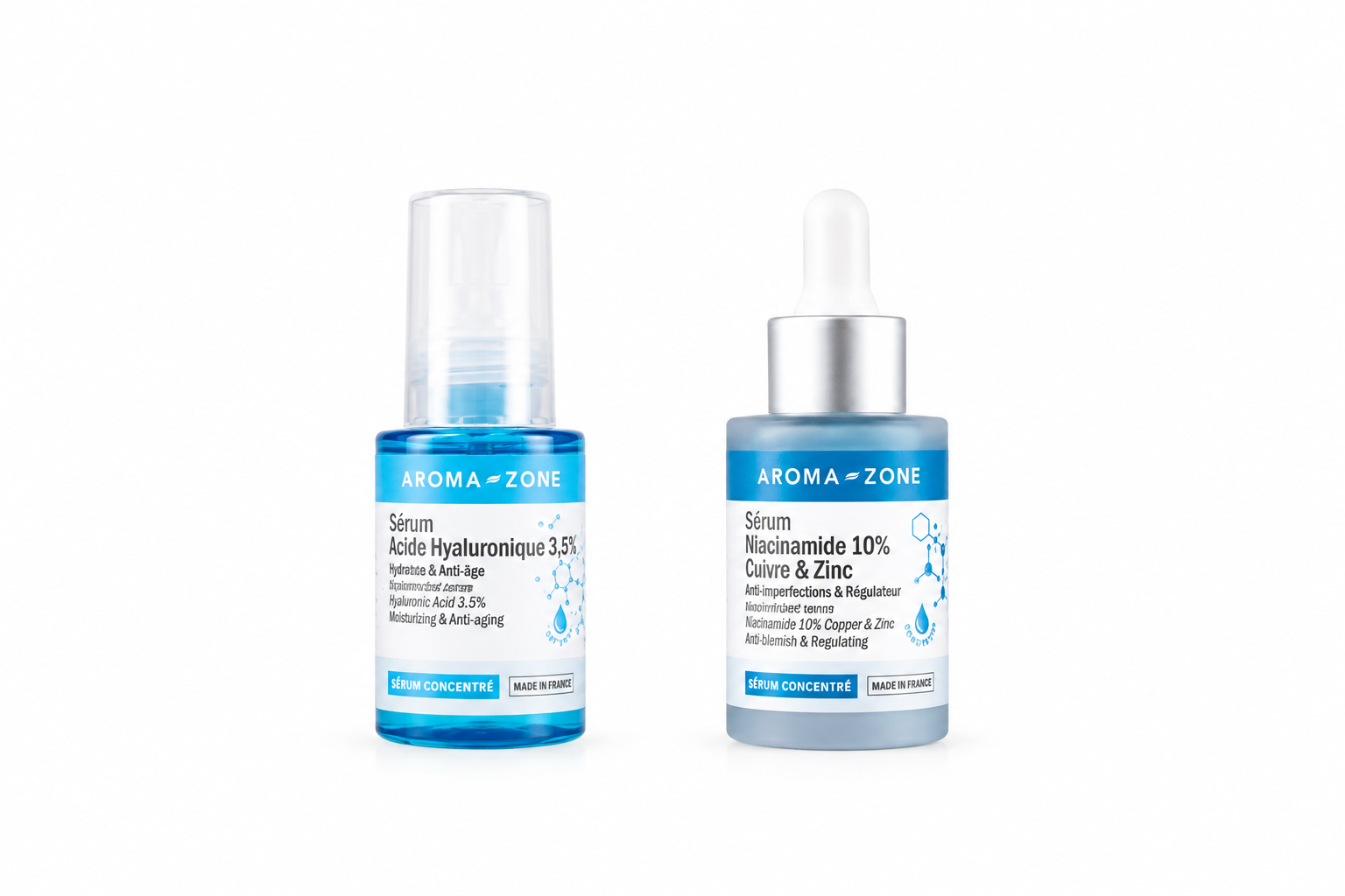 Aromazone duo serum niacinamide et hyaluroniques