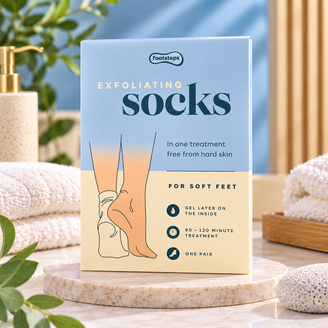 Footsteps exfoliating socks
