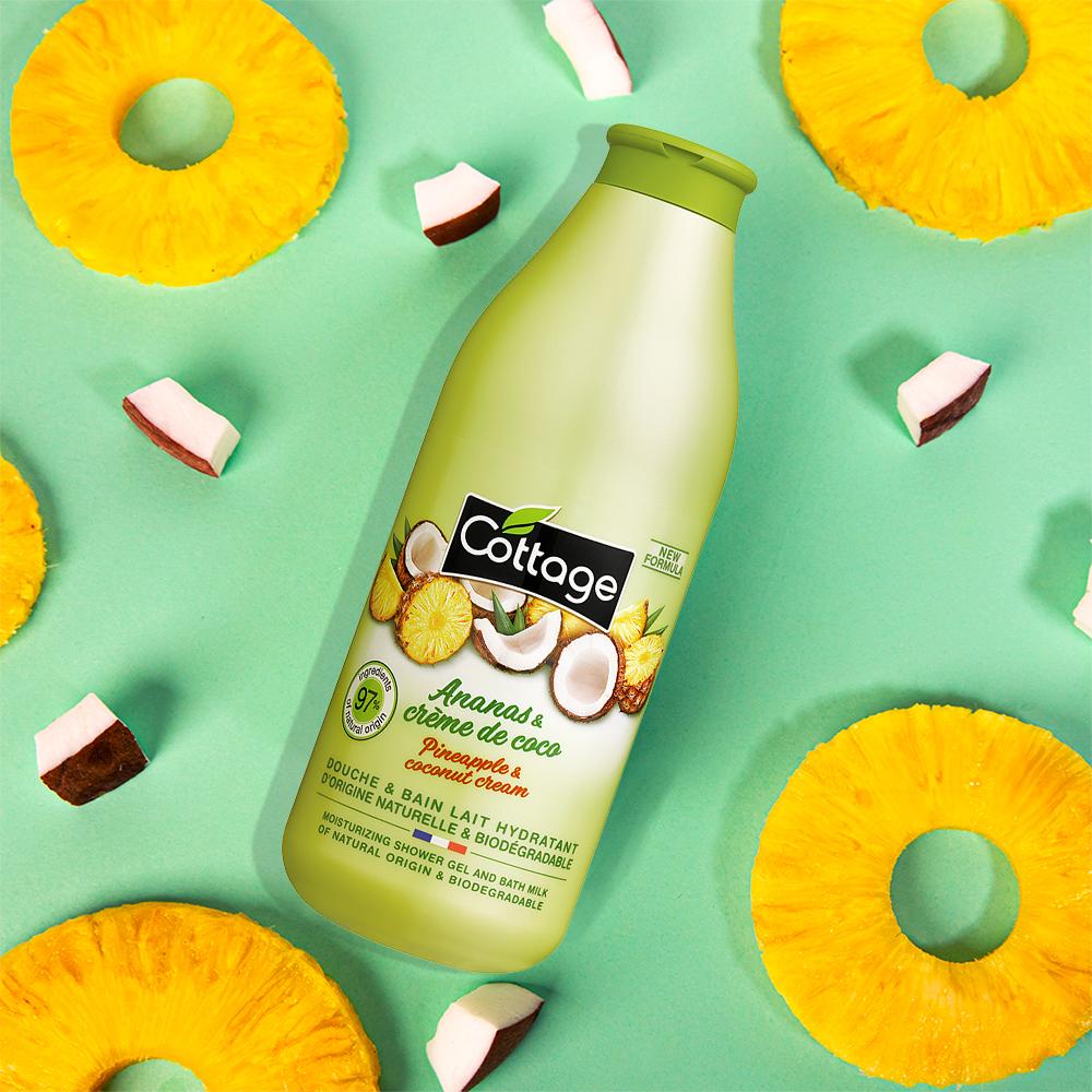 Cottage – Douche Lait Hydratante Ananas & Crème de Coco