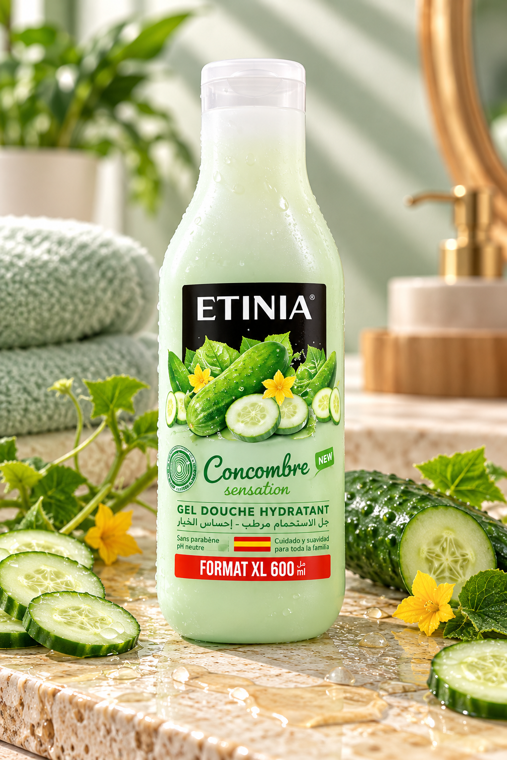 Etinia gel douche concombre sensation 